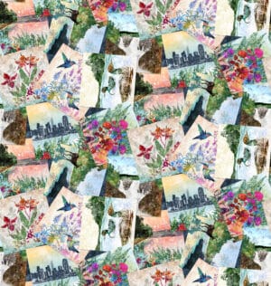QMN 2025 Digital Collage Multi Color Y4498-55
