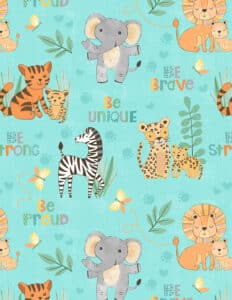 Safari Snuggles 3073-42029-785 Critters All Over Teal