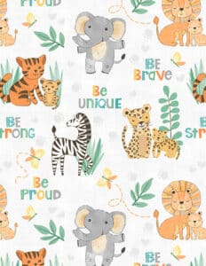 Safari Snuggles 3073-42029-985 Critters All Over Gray