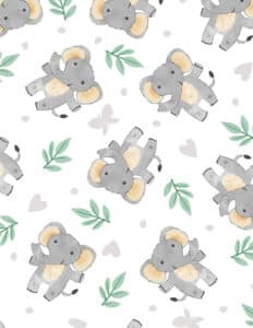 Safari Snuggles 3073-42030-197 Elephant Toss White
