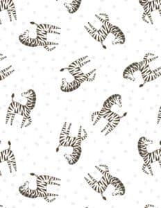 Safari Snuggles 3073-42031-191 Zebra Toss White