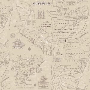 Independence C17332 Beige Colonial Map
