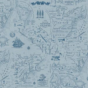 Independence C17332 Blue Colonial Map