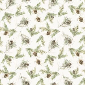 Holiday Spirit Pinecones CD17464-Cream