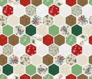 Quilt Minnesota 2026 Digital Hexagons Y4885-82 Red